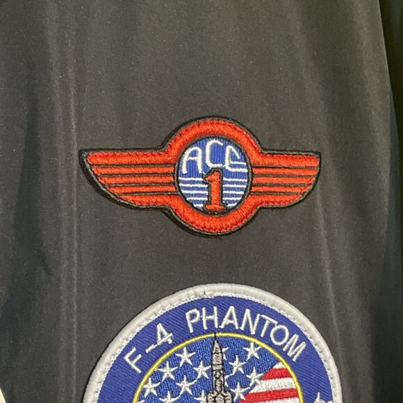 SPIRE Mens Flight Bomber Jacket Fighter Pilot Uniform Coat Patches 2xL - Picture 5 of 11